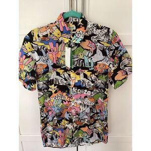 NWT KENZO Paris Cartoon Print Button Down Shirt Sz 39 151/4 Neck Slim Fit